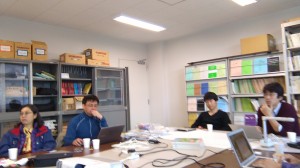 The project group in action. From left to right. Dr. Ida Mok and Dr. Allen Leung from Hong Kong, and Dr. Kotaro Komatsu and Dr. Kimiho Chino.