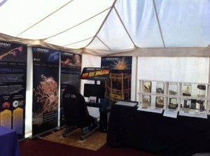 The NOC's stand inside the Science Tent