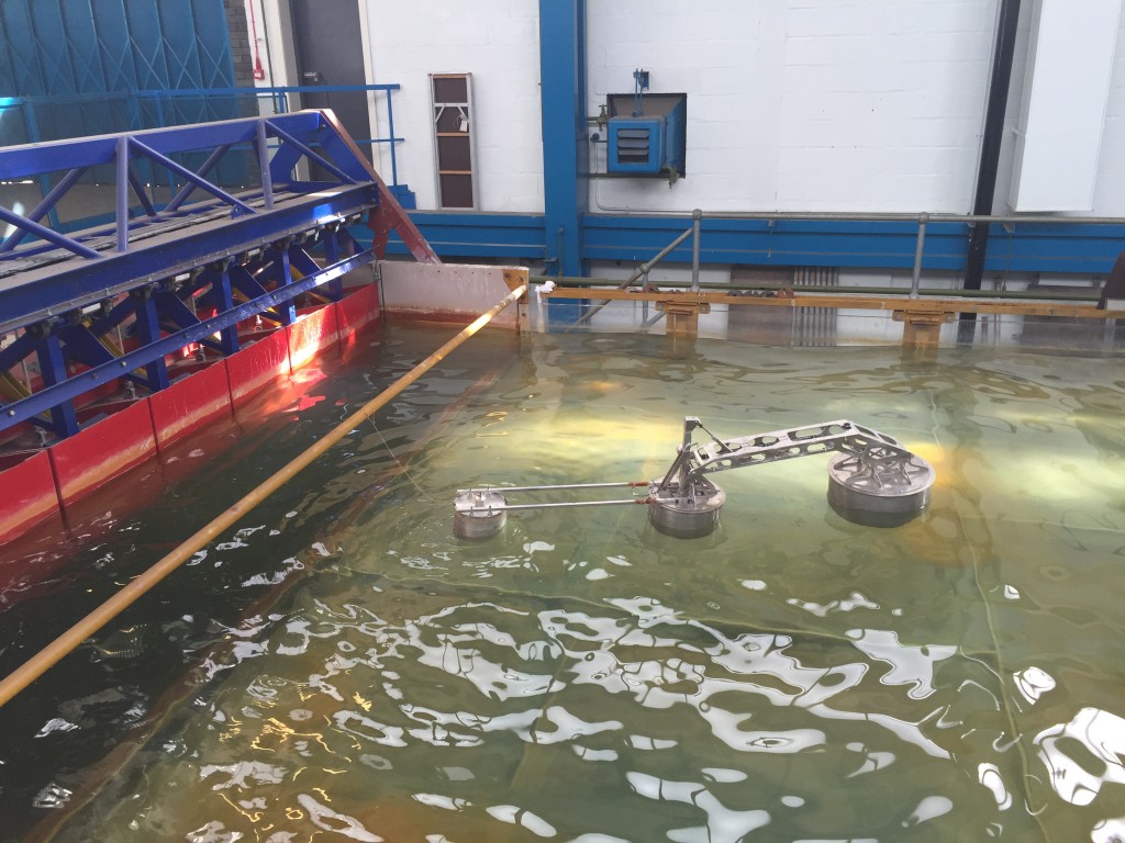 University of Manchester Wave Basin, testing a wave energy converter (photo courtesy of Mohammad Anas Annuar)