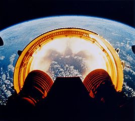 saturn-v Stage separation in a Saturn V rocket