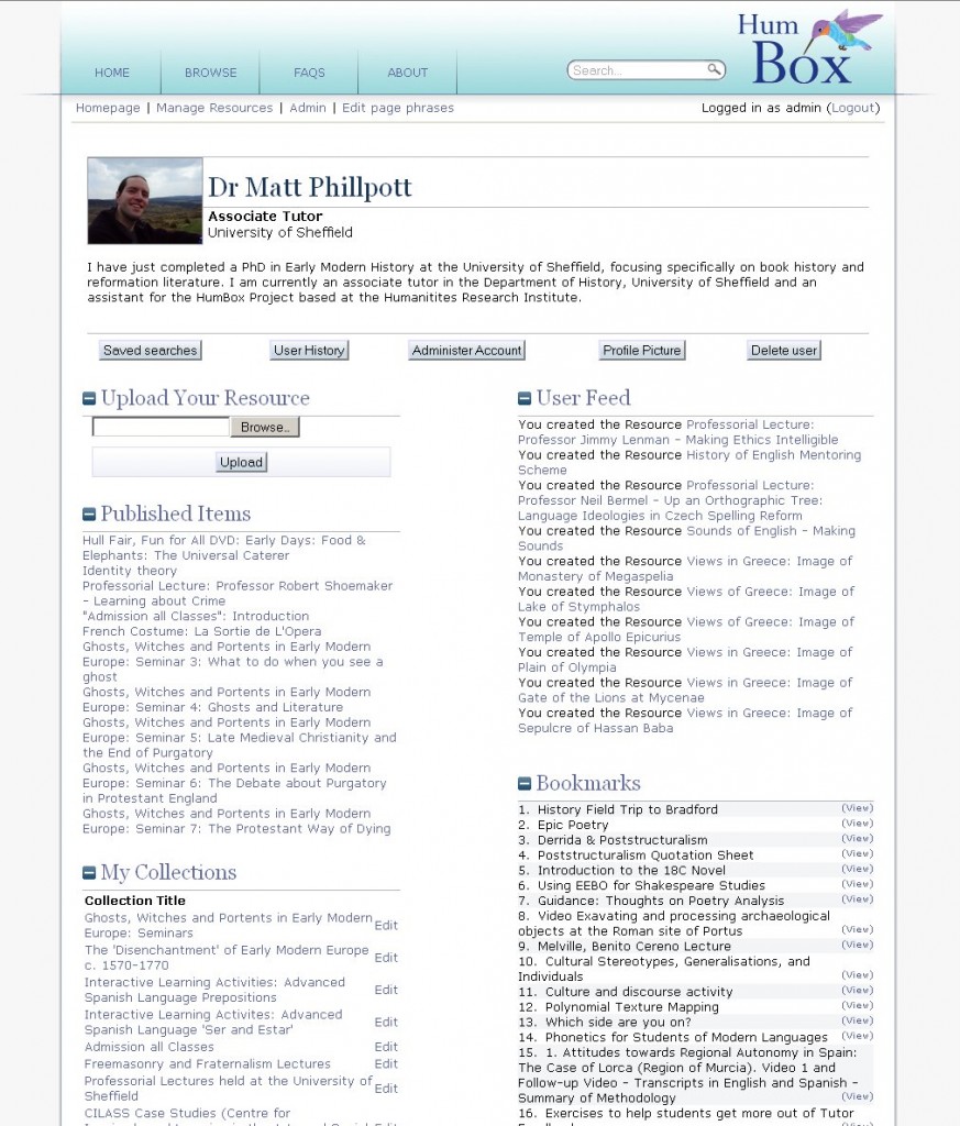 Dr Matt Phillpotts Humbox Homepage