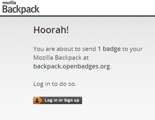 Sending a badge to Mozilla Open Backpack