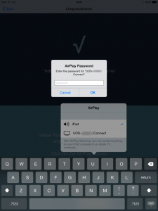 An iPad asking for an AirPlay Password