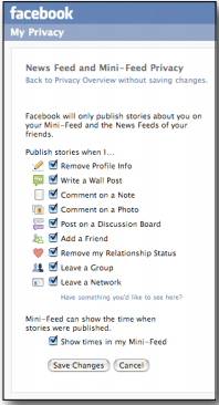 Figure 3: Customization of user's timeline in Facebook [1]