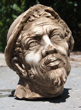 Marble head uncovered  at Portus, possibly depicting the legendary sailor Odysseus