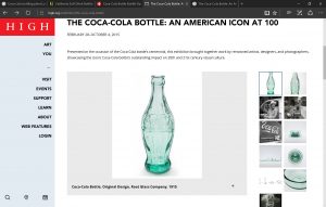 High museum of art, The Coco-cola bottle: An American Icon at 100 https://www.high.org/exhibition/the-coca-cola-bottle/ 