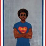 Barkley L.Hendricks Icon For My Man Superman, 1969, 151.1 x 121.9 (Superman Never Saved any Black People-Bobby Seale) Oil Paint, Acrylic Paint and Aluminium Leaf on Canvas 