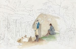 William Berryman - Figures in Plantain Walk, Jamaica (c. 1810)