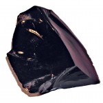 A specimen of obsidian from Lake County, OregonWikipedia user: Locutus Borg. Public Domain image. 