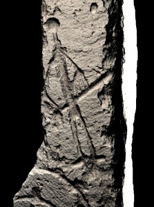 A detail of the Mirasiviene stela. Image Marta Díaz-Guardamino. 