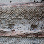 An example of Opus Mixtum: Opus Reticulata in tufa with a band of Opus Testaceum in the centre